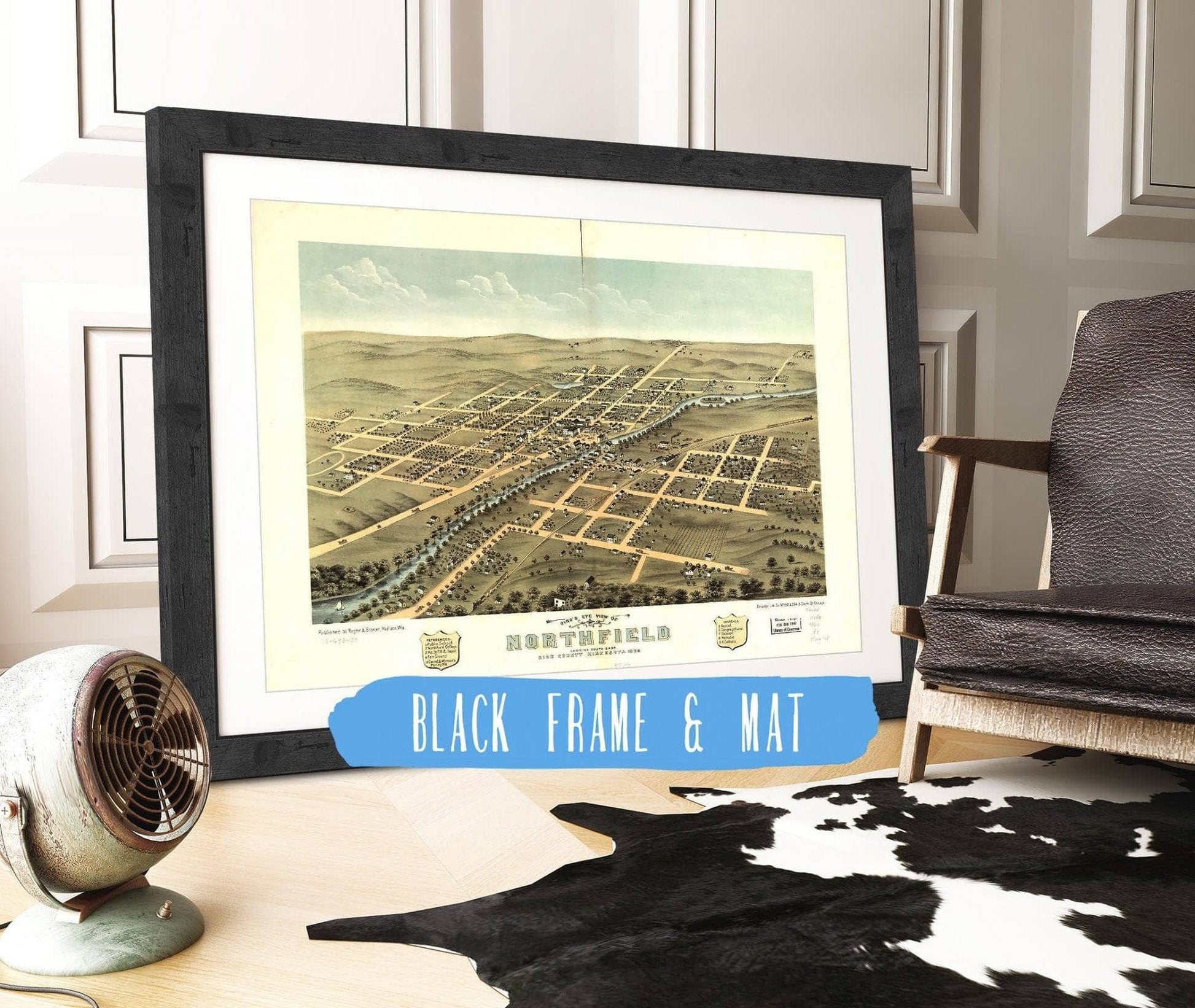 Birds Eye View Of Northfield Rice County Minnesota 1869 State of Minnesota