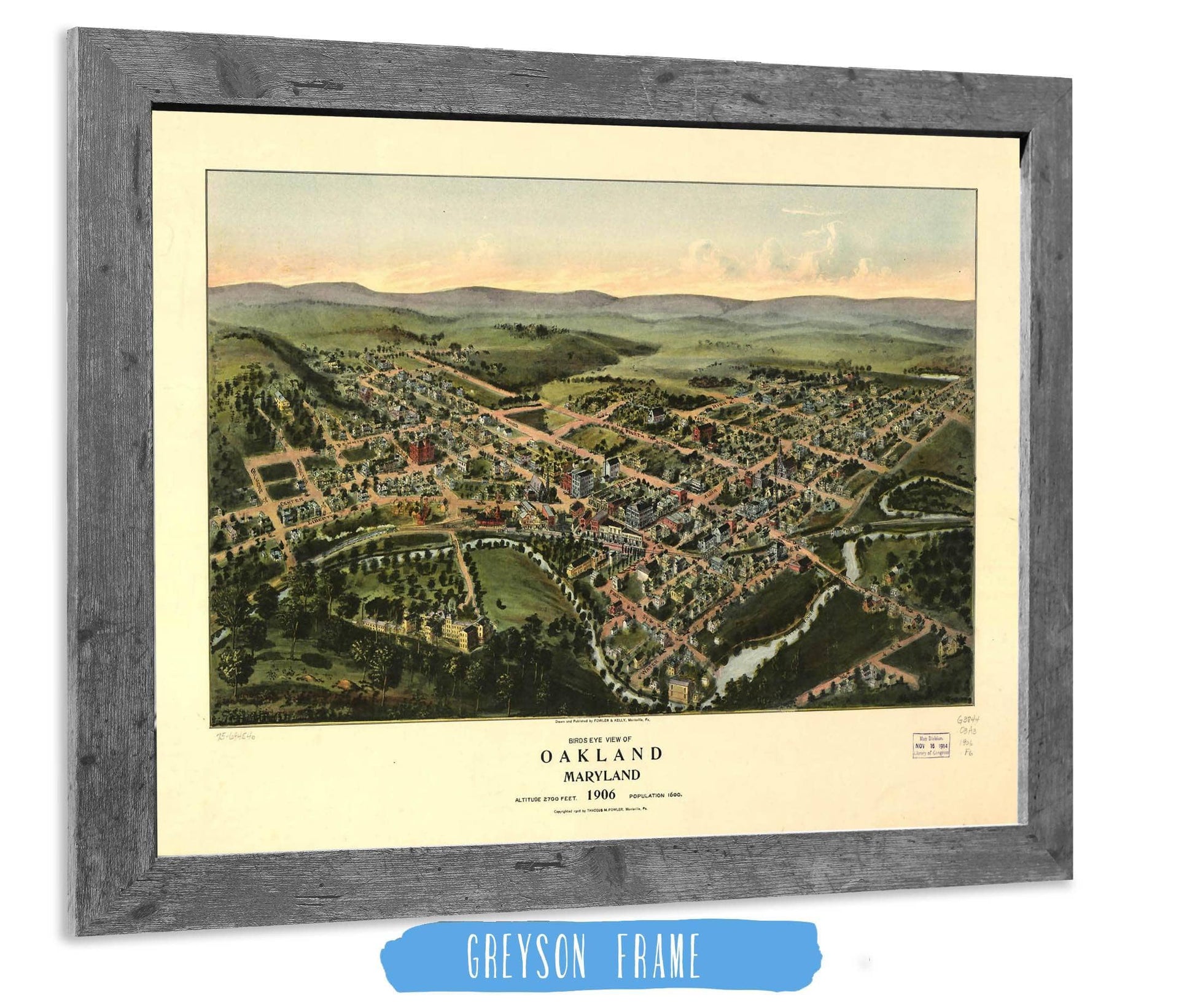 Birds Eye View Of Oakland Maryland 1906 State of Maryland
