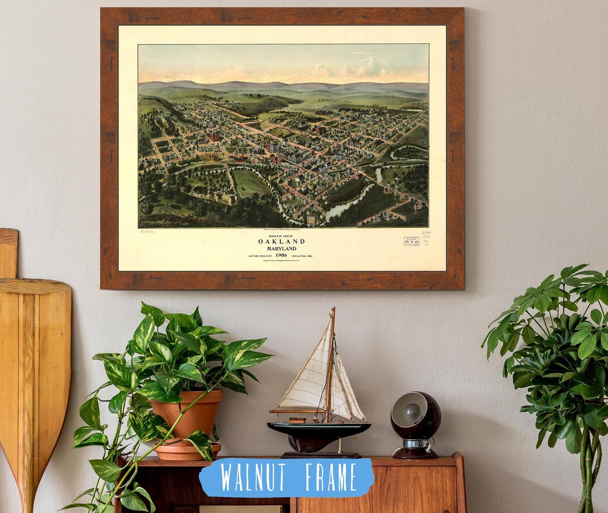 Birds Eye View Of Oakland Maryland 1906 State of Maryland