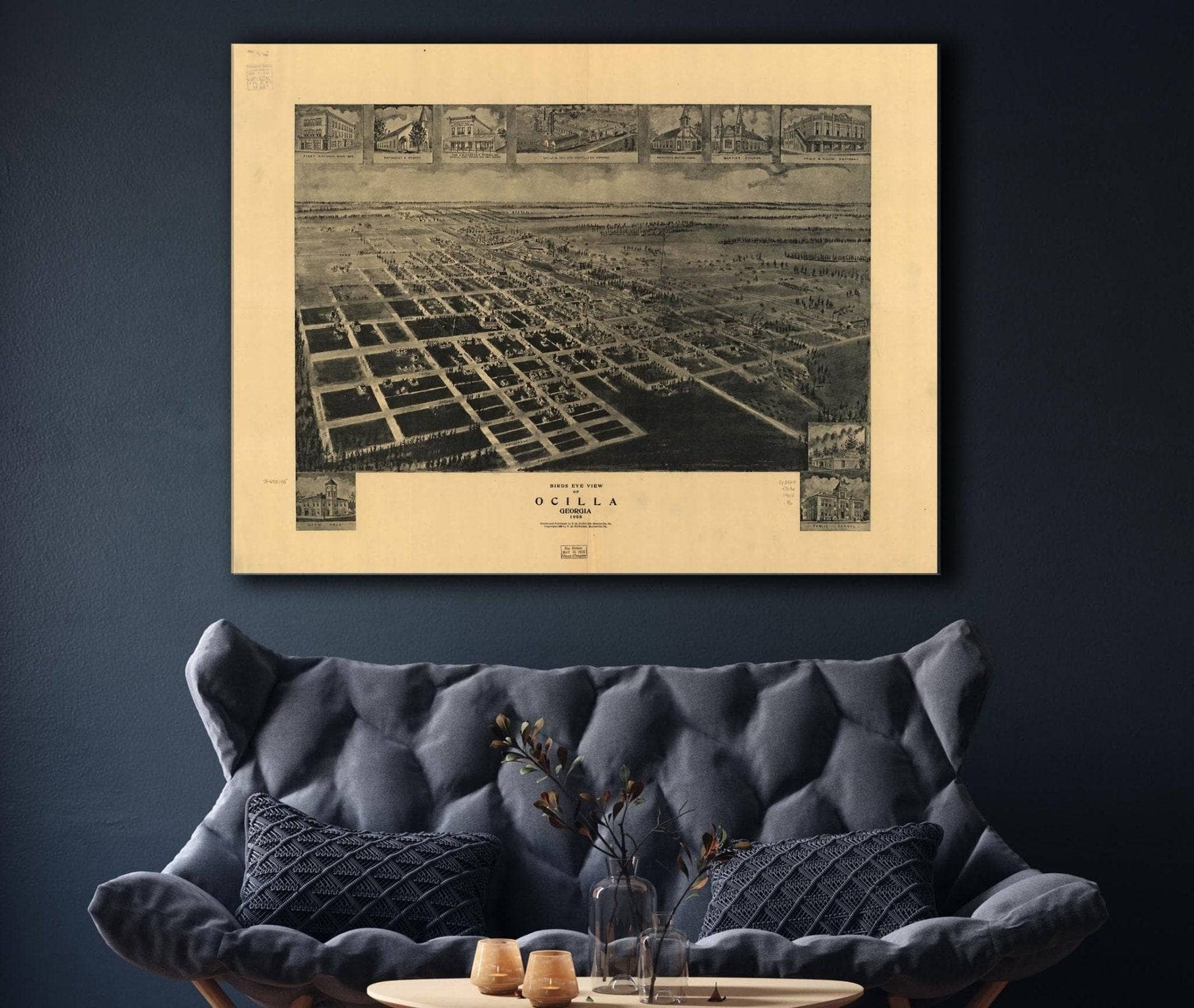 Birds Eye View Of Ocilla Georgia 1908 State of Georgia