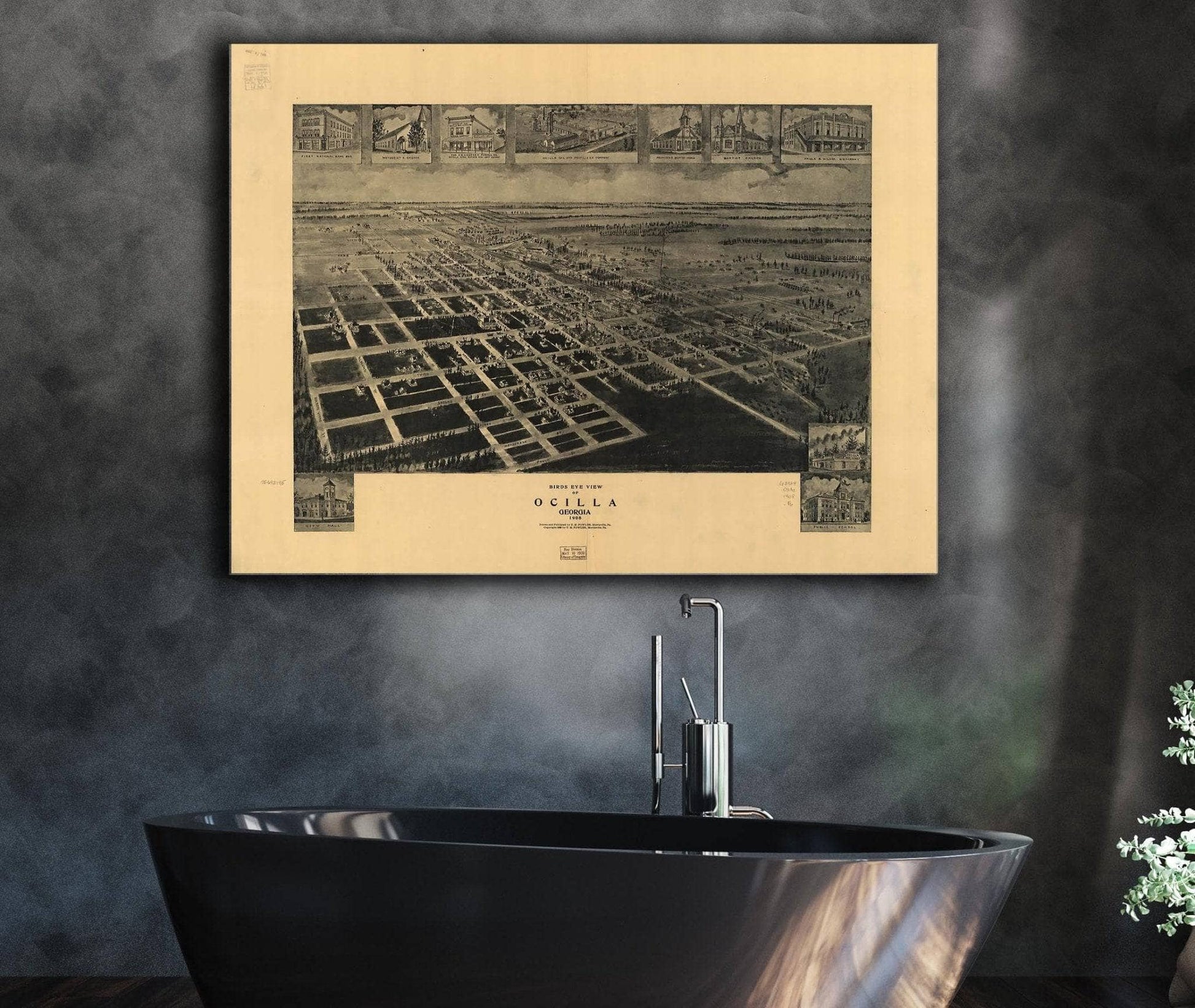 Birds Eye View Of Ocilla Georgia 1908 State of Georgia