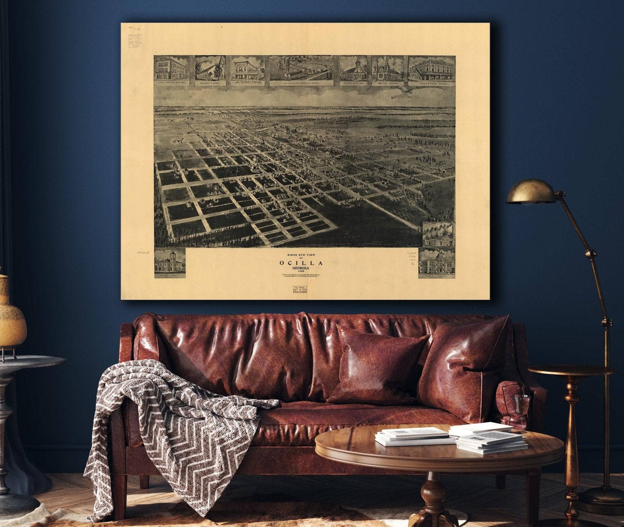 Birds Eye View Of Ocilla Georgia 1908 State of Georgia