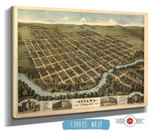 Birds Eye View Of Ottawa The Largest City Of Its Age In Kansas 1872  Looking South West State of Kansas