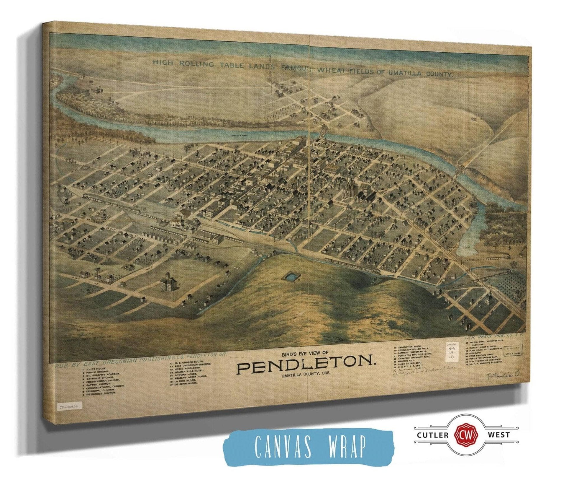 Birds Eye View Of Pendleton Umatilla County Ore State of Oregon