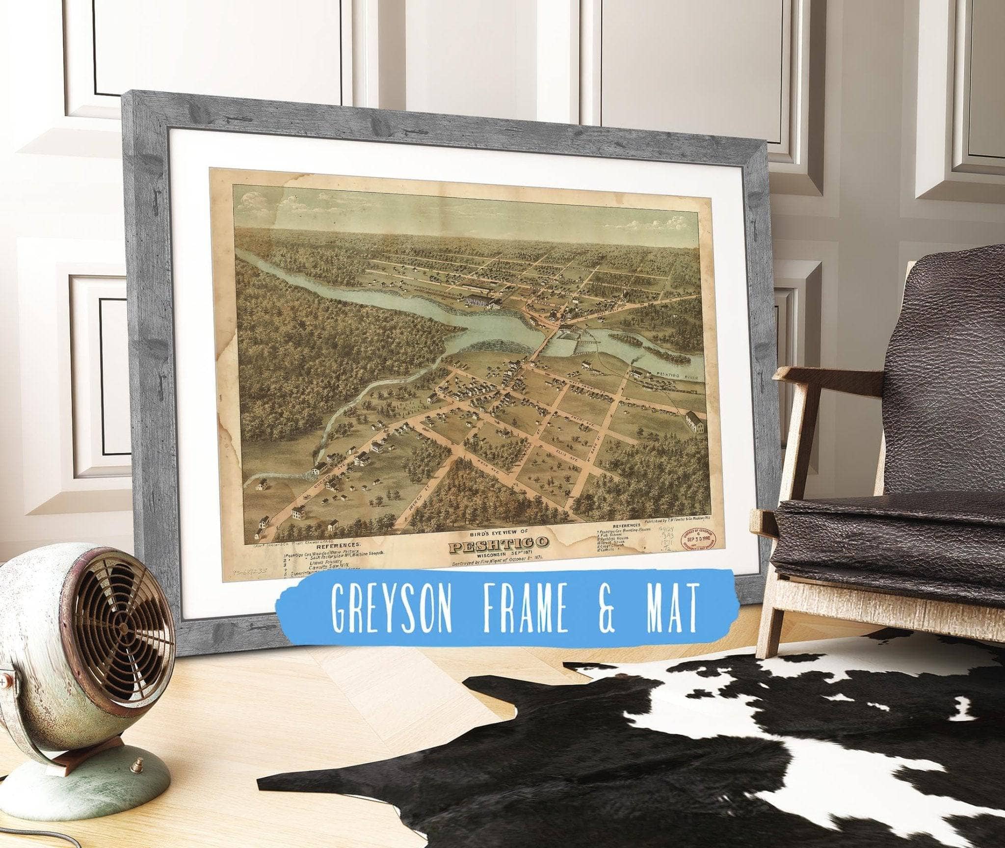 Birds Eye View Of Peshtigo Wisconsin Sept 1871 State of Wisconsin