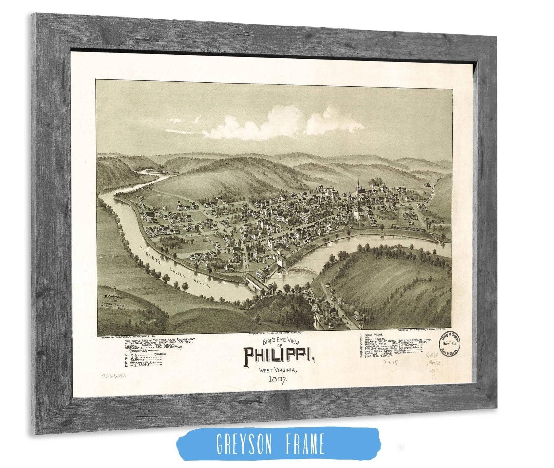 Birds Eye View Of Philippi West Virginia 1897 State of West Virginia