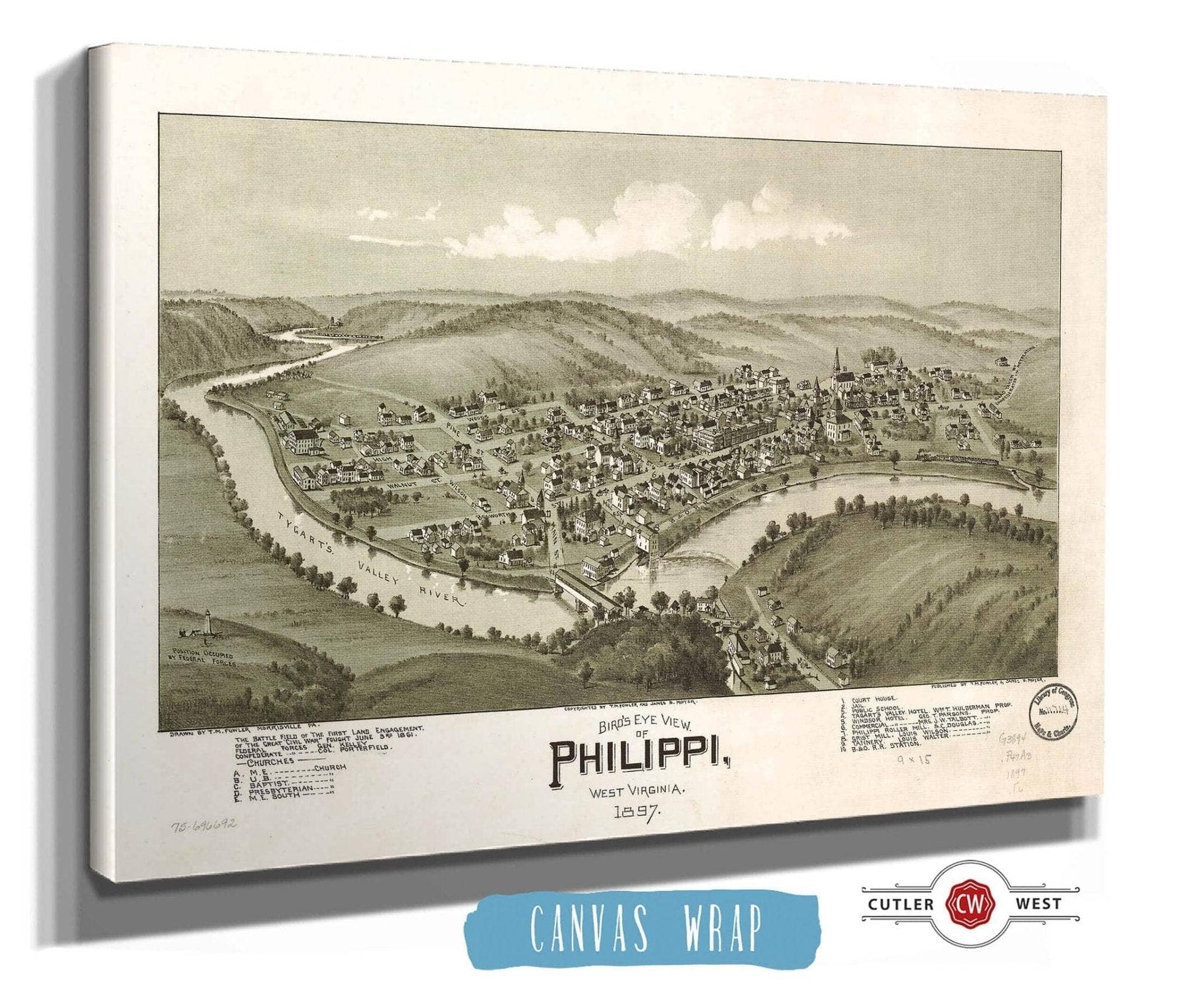 Birds Eye View Of Philippi West Virginia 1897 State of West Virginia