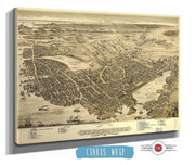 Birds Eye View Of Portsmouth Rockingham Co New Hampshire 1877 State of New Hampshire