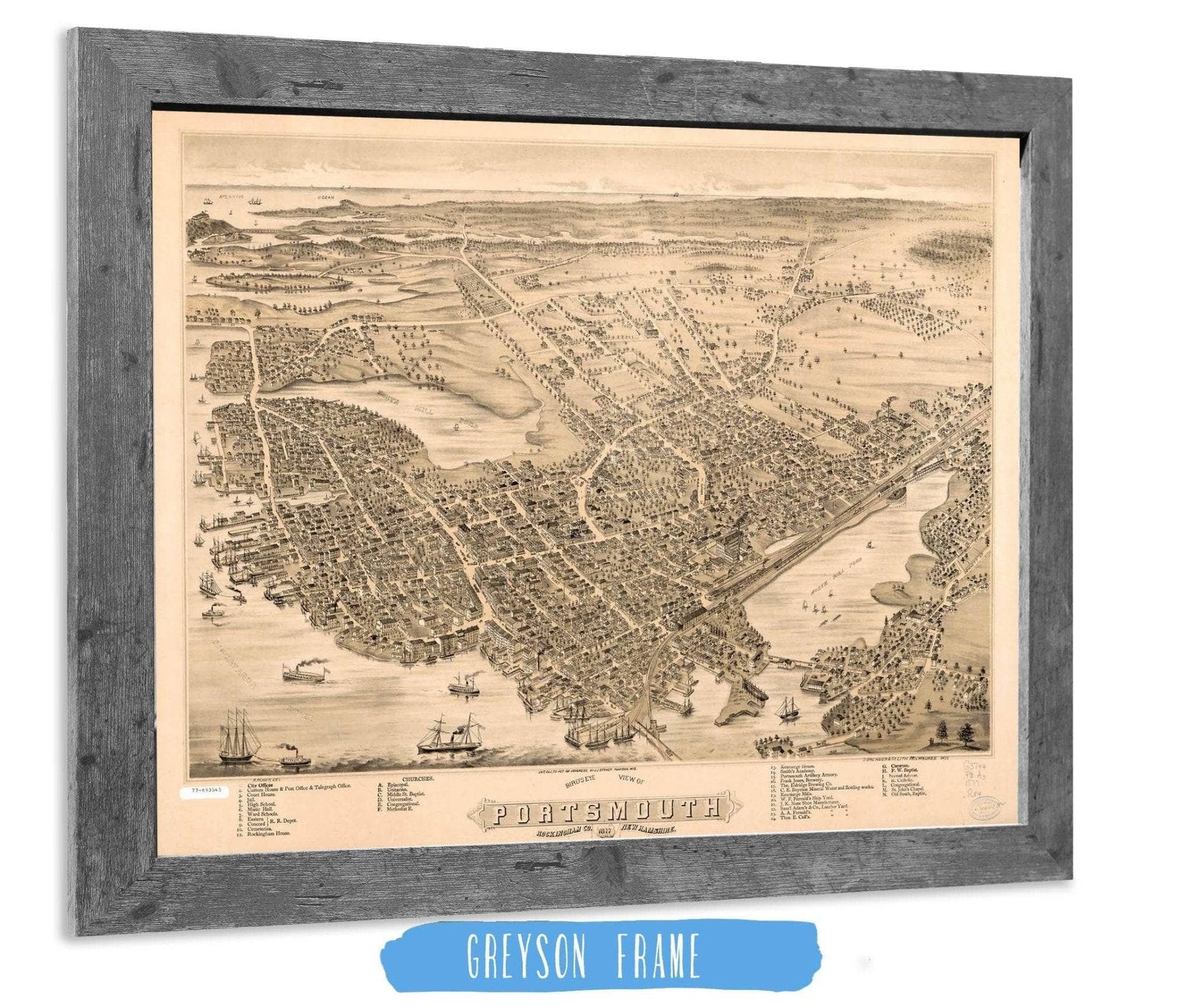 Birds Eye View Of Portsmouth Rockingham Co New Hampshire State of New Hampshire