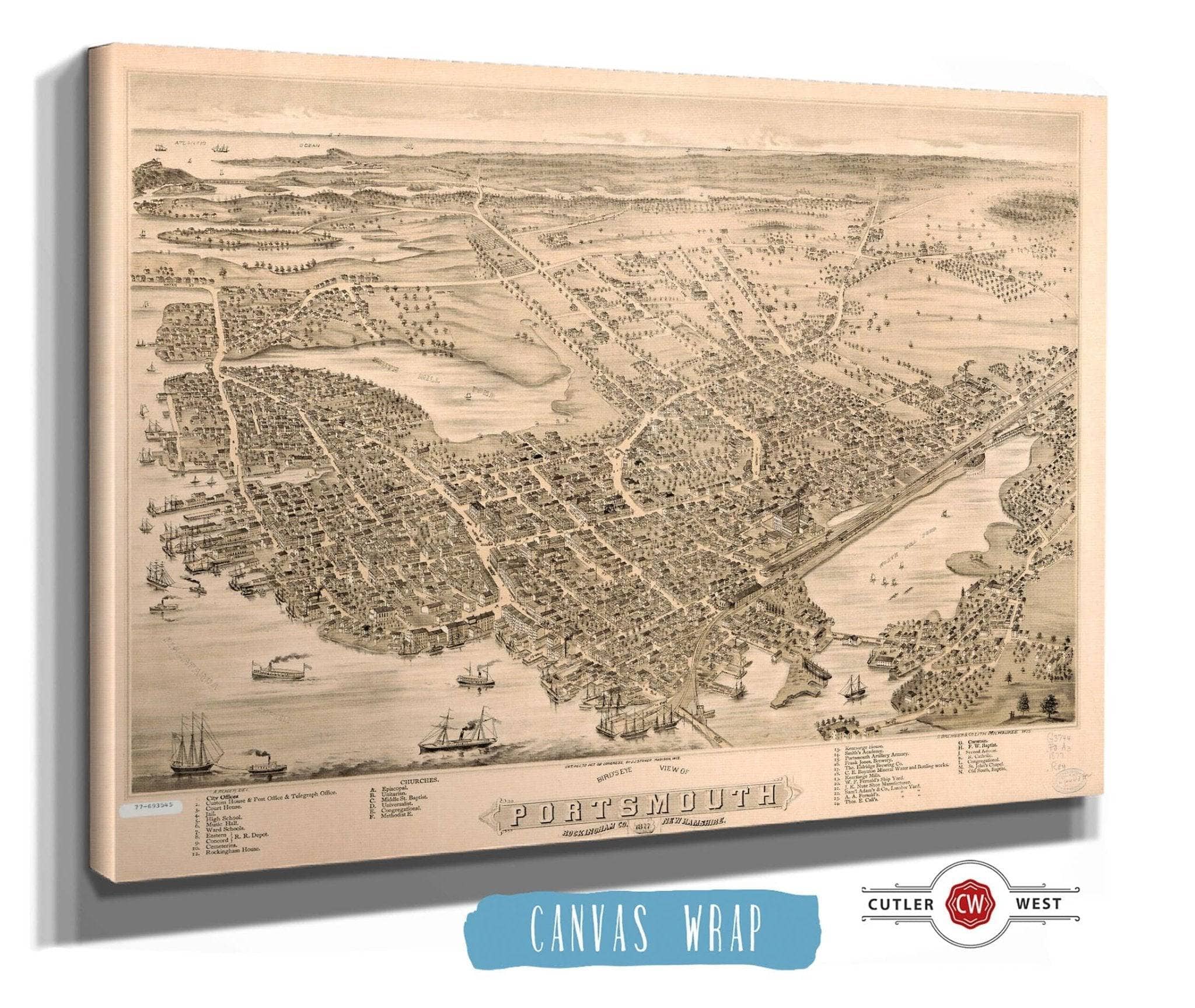 Birds Eye View Of Portsmouth Rockingham Co New Hampshire State of New Hampshire