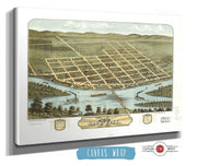 Birds Eye View Of Sauk City Sauk County Wisconsin 1870 State of Wisconsin