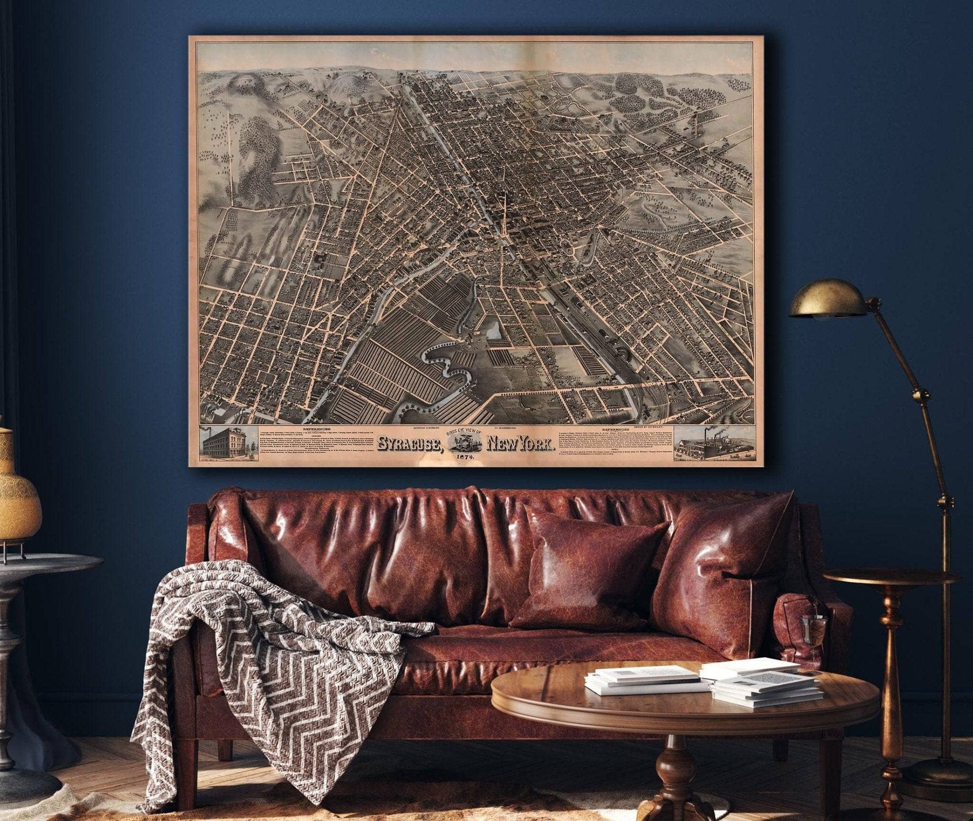 Birds Eye View Of Syracuse New York  1874 State of New York
