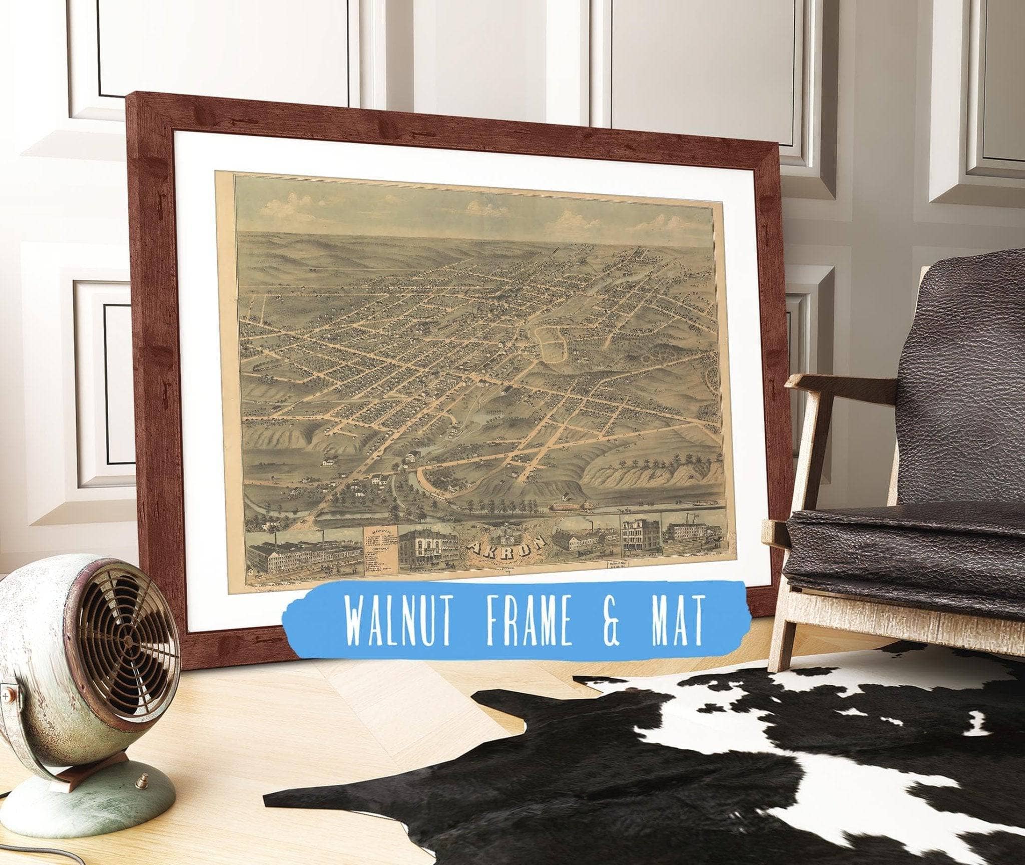 Birds Eye View Of The City Of Akron Summit County Ohio 1870 State of Ohio