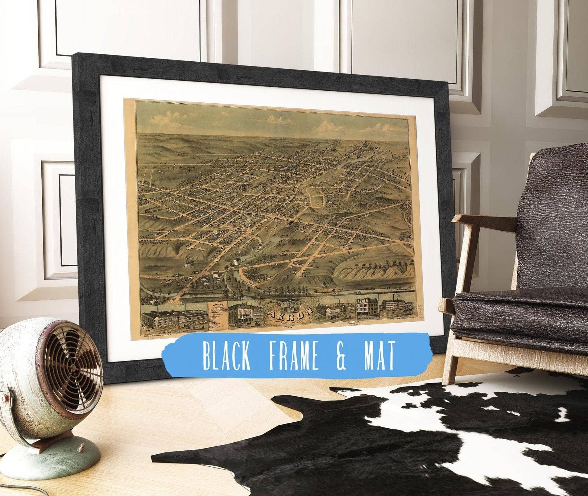 Birds Eye View Of The City Of Akron Summit County Ohio 1870 State of Ohio