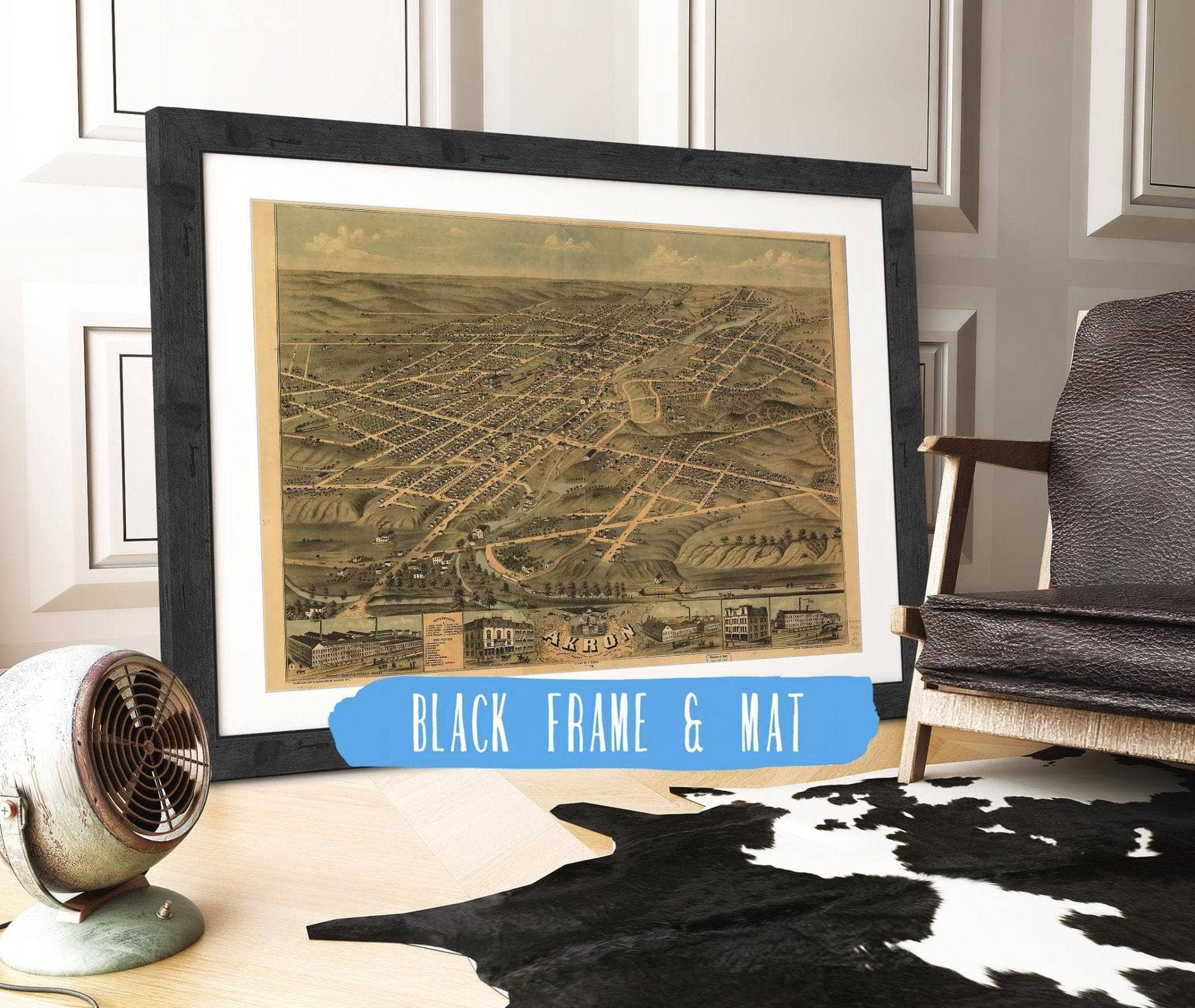 Birds Eye View Of The City Of Akron Summit County Ohio 1870 State of Ohio