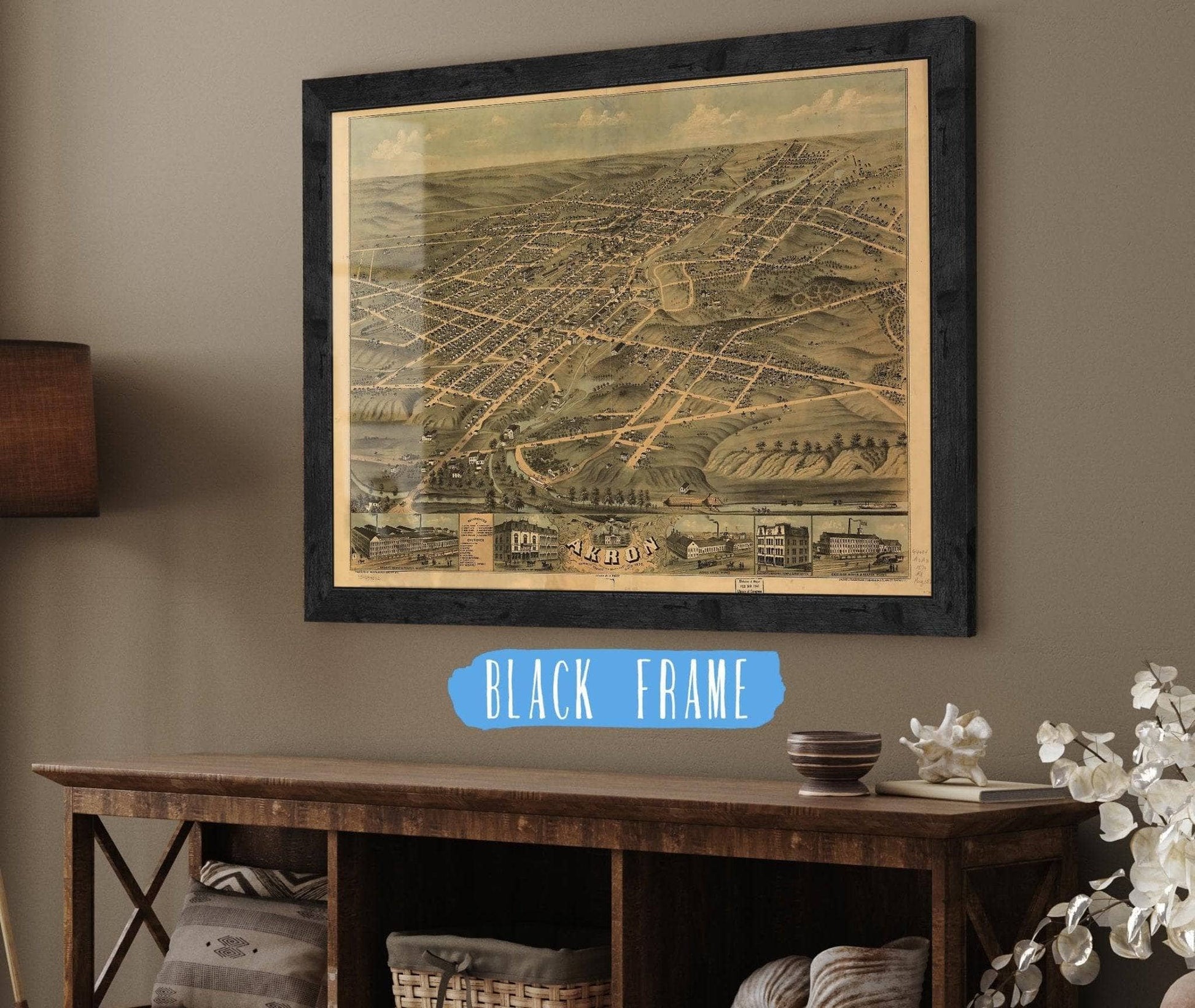 Birds Eye View Of The City Of Akron Summit County Ohio 1870 State of Ohio