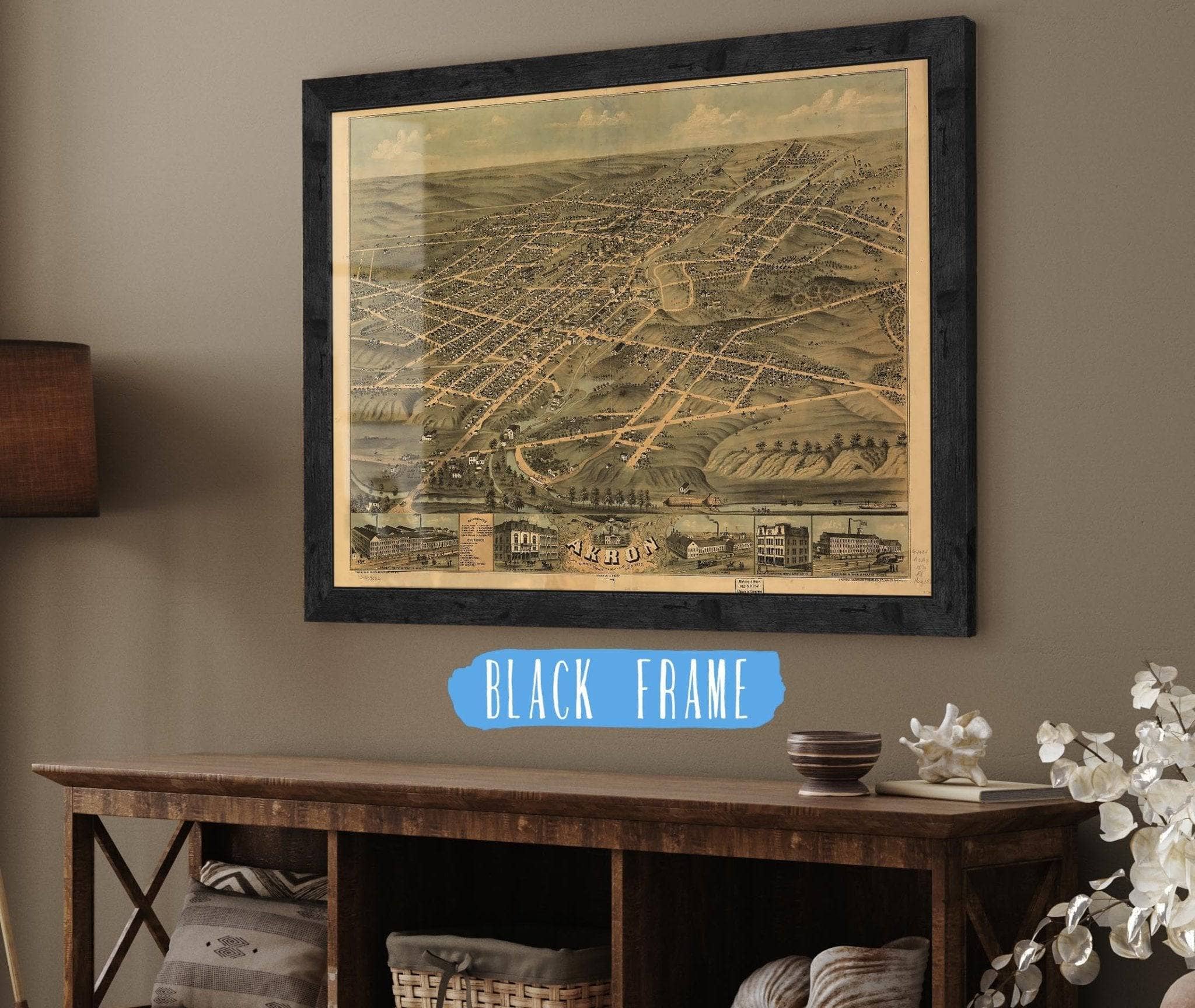 Birds Eye View Of The City Of Akron Summit County Ohio 1870 State of Ohio