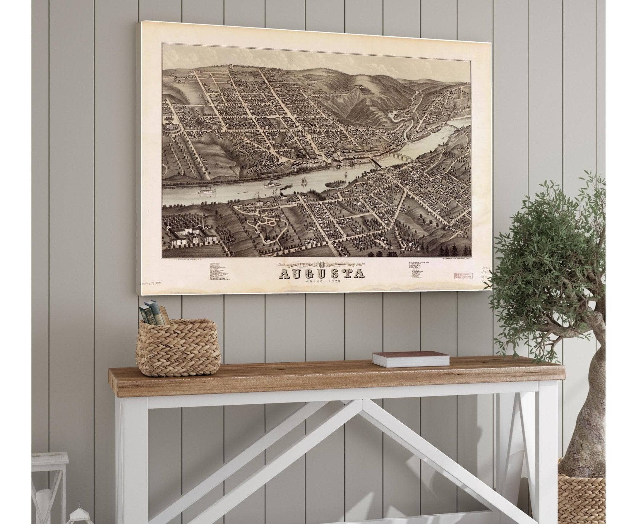 Birds Eye View Of The City Of Augusta Maine 1878  State Of Maine