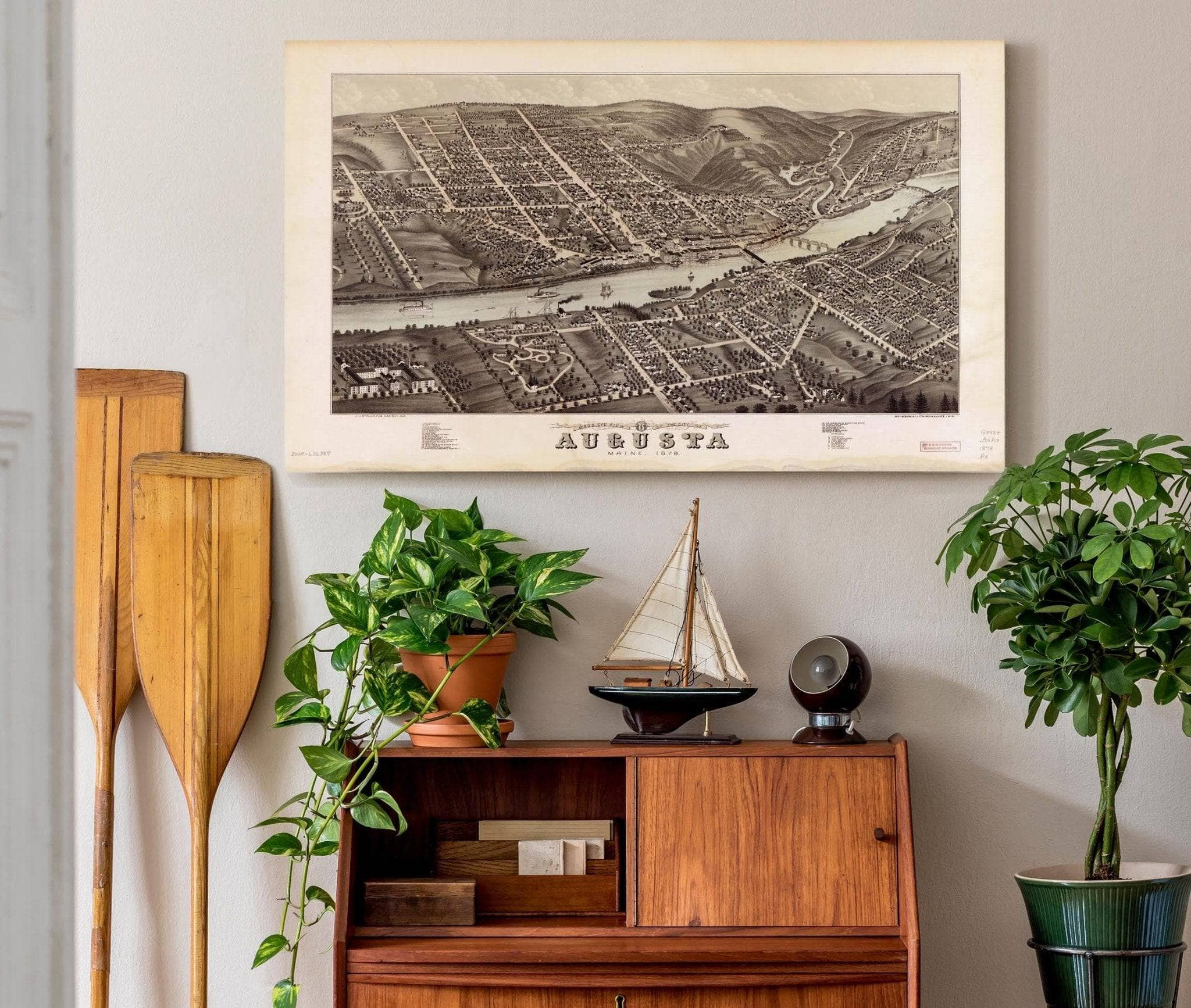 Birds Eye View Of The City Of Augusta Maine 1878  State Of Maine
