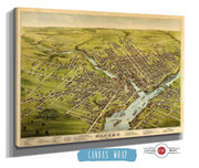 Birds Eye View Of The City Of Bangor Penobscot County Maine 1875 State of Maine