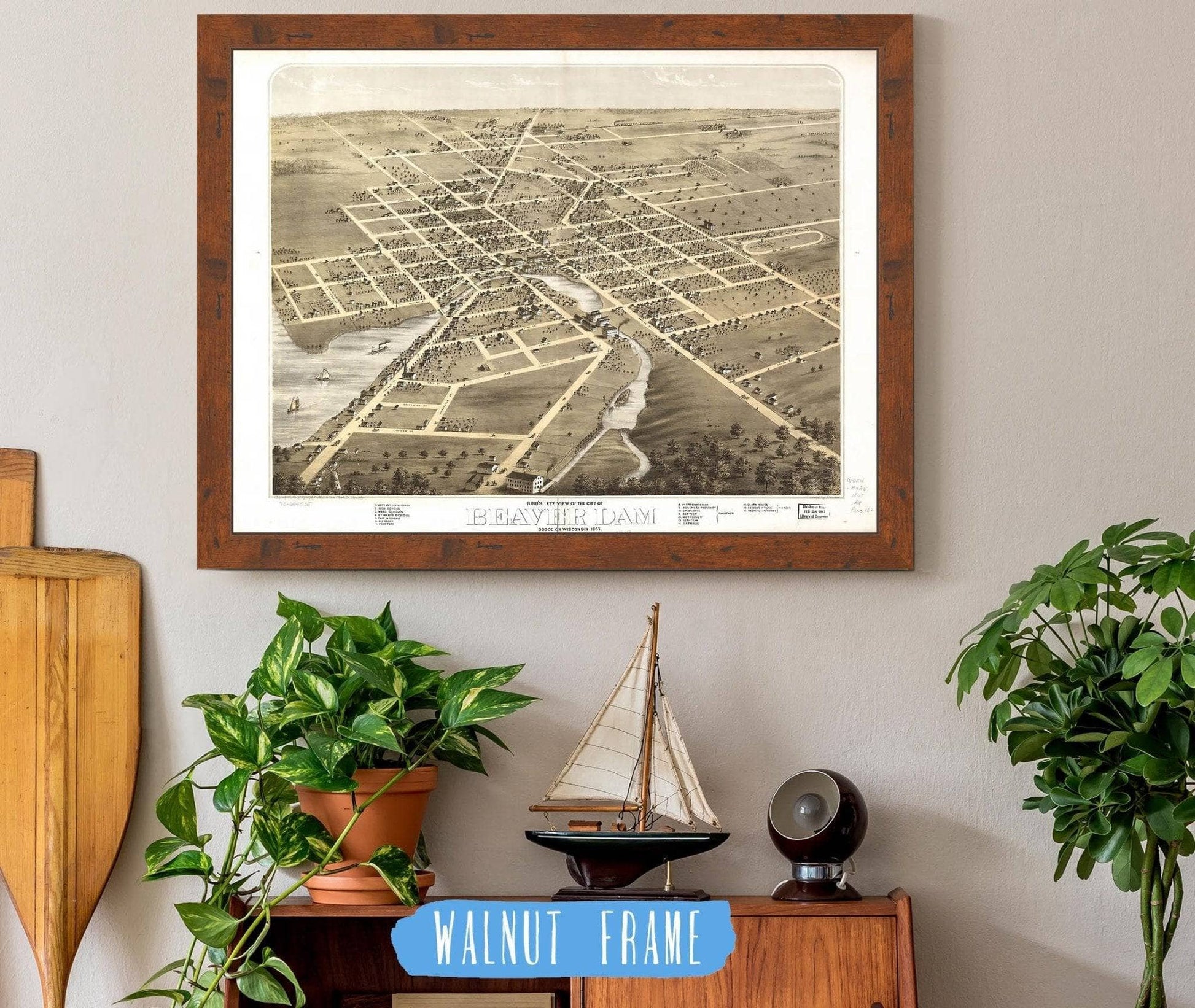 Birds Eye View Of The City Of Beaver Dam Dodge Co Wisconsin 1867 State of Wisconsin