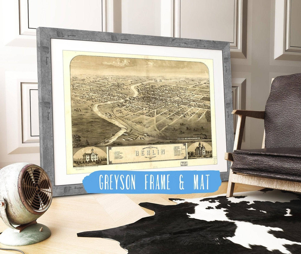 Birds Eye View Of The City Of Berlin Green Lake Co Wisconsin 1867 State of Wisconsin