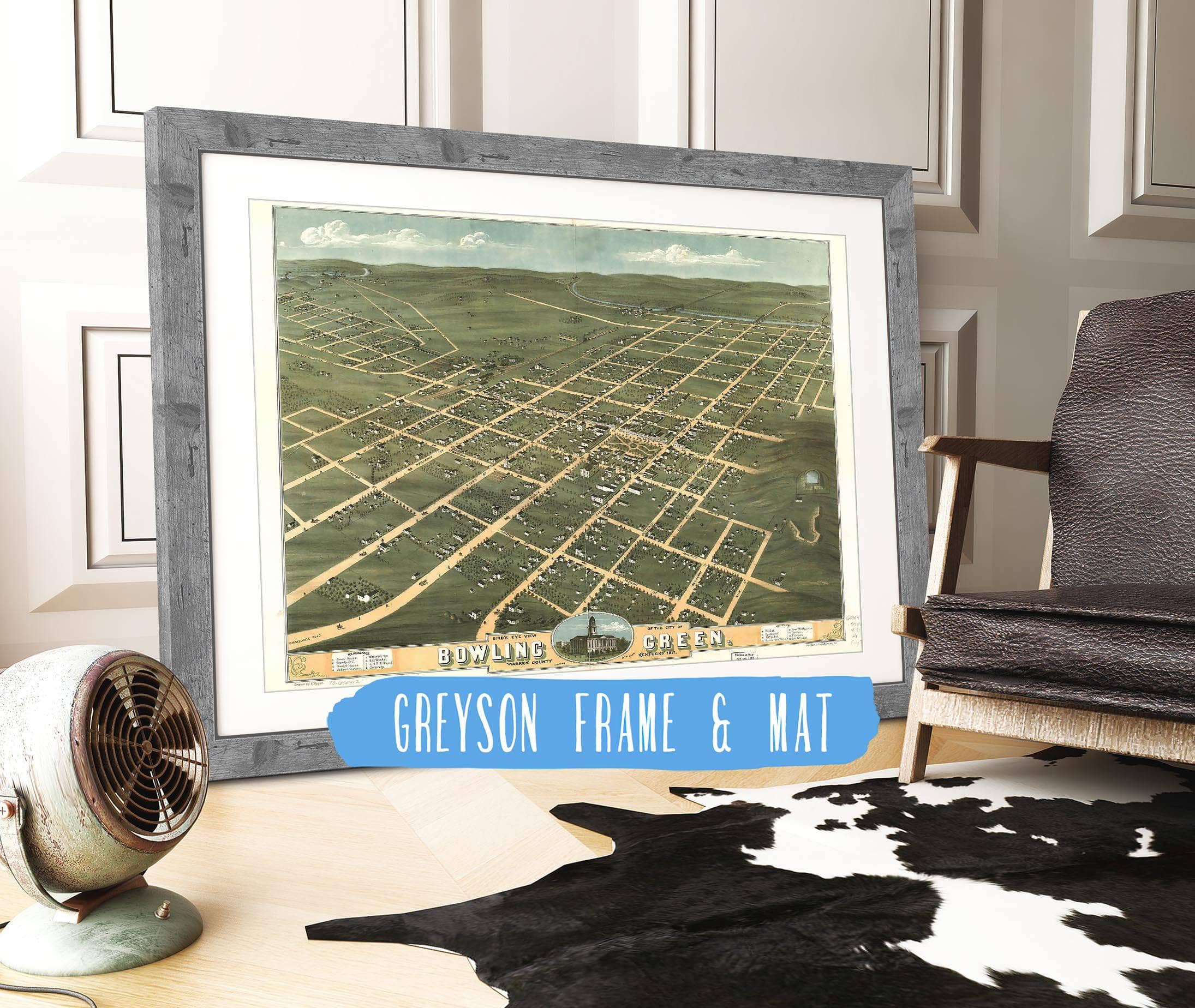 Birds Eye View Of The City Of Bowling Green Warren County Kentucky 1871 State of Kentucky