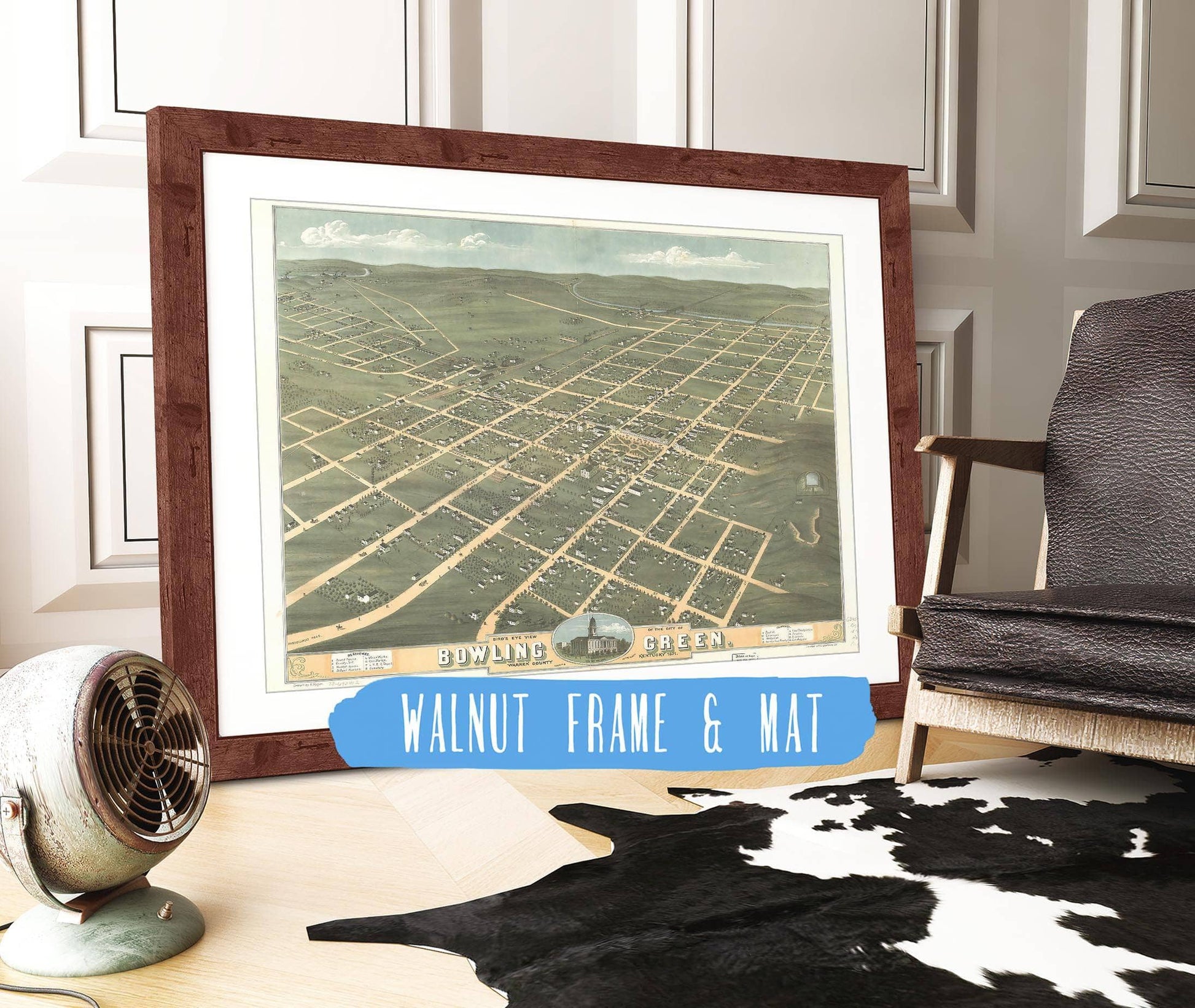 Birds Eye View Of The City Of Bowling Green Warren County Kentucky 1871 State of Kentucky