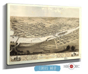 Birds Eye View Of The City Of Cedar Rapids And Kingston Linn Co Iowa 1868 State of Iowa
