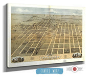 Birds Eye View Of The City Of Champaign Champaign County Illinois 1869 State of Illinois