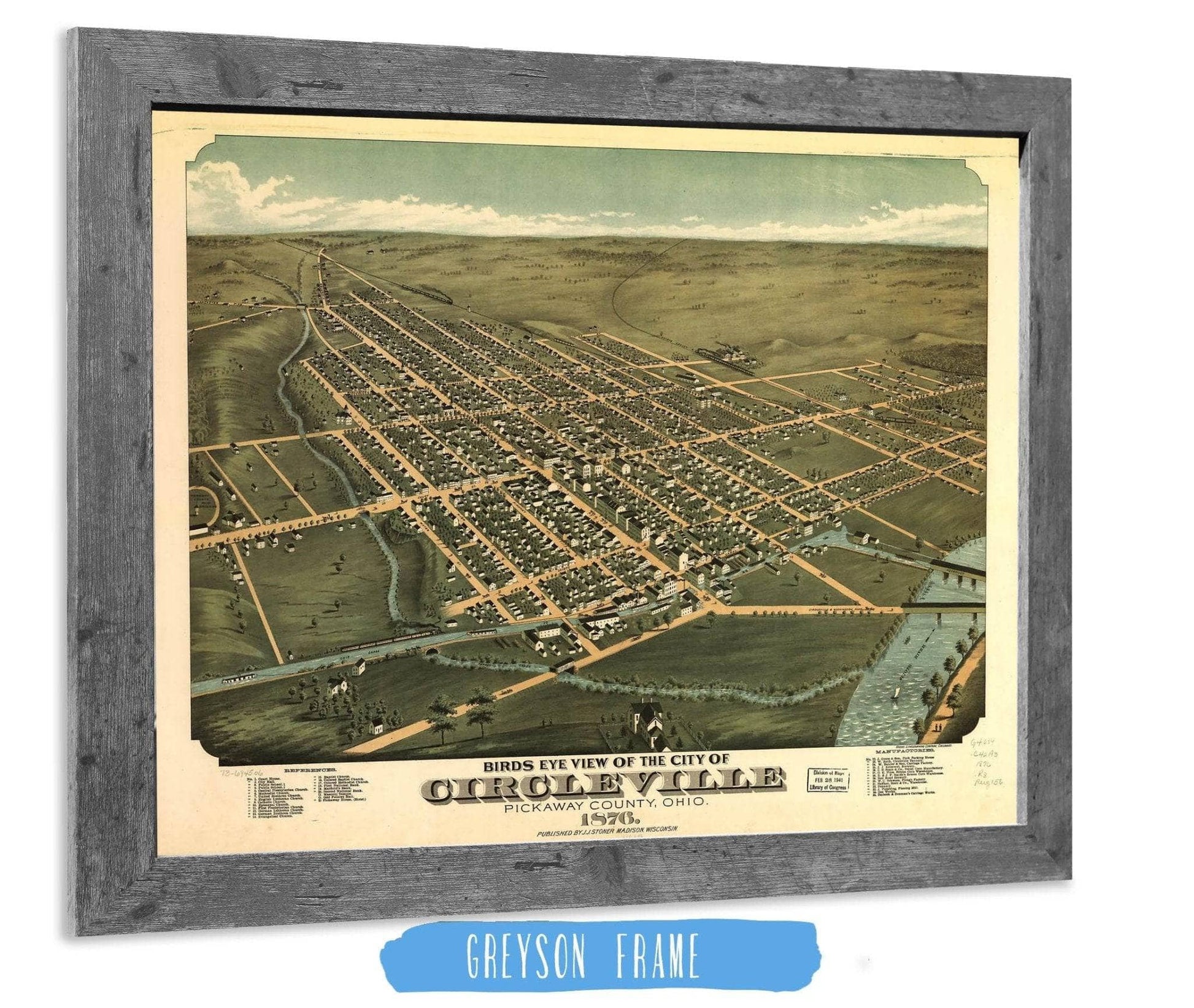 Birds Eye View Of The City Of Circleville Pickaway County Ohio 1876 State of Ohio