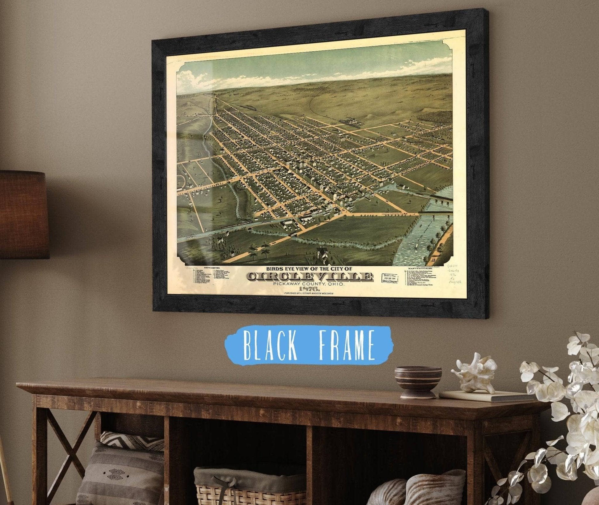 Birds Eye View Of The City Of Circleville Pickaway County Ohio 1876 State of Ohio