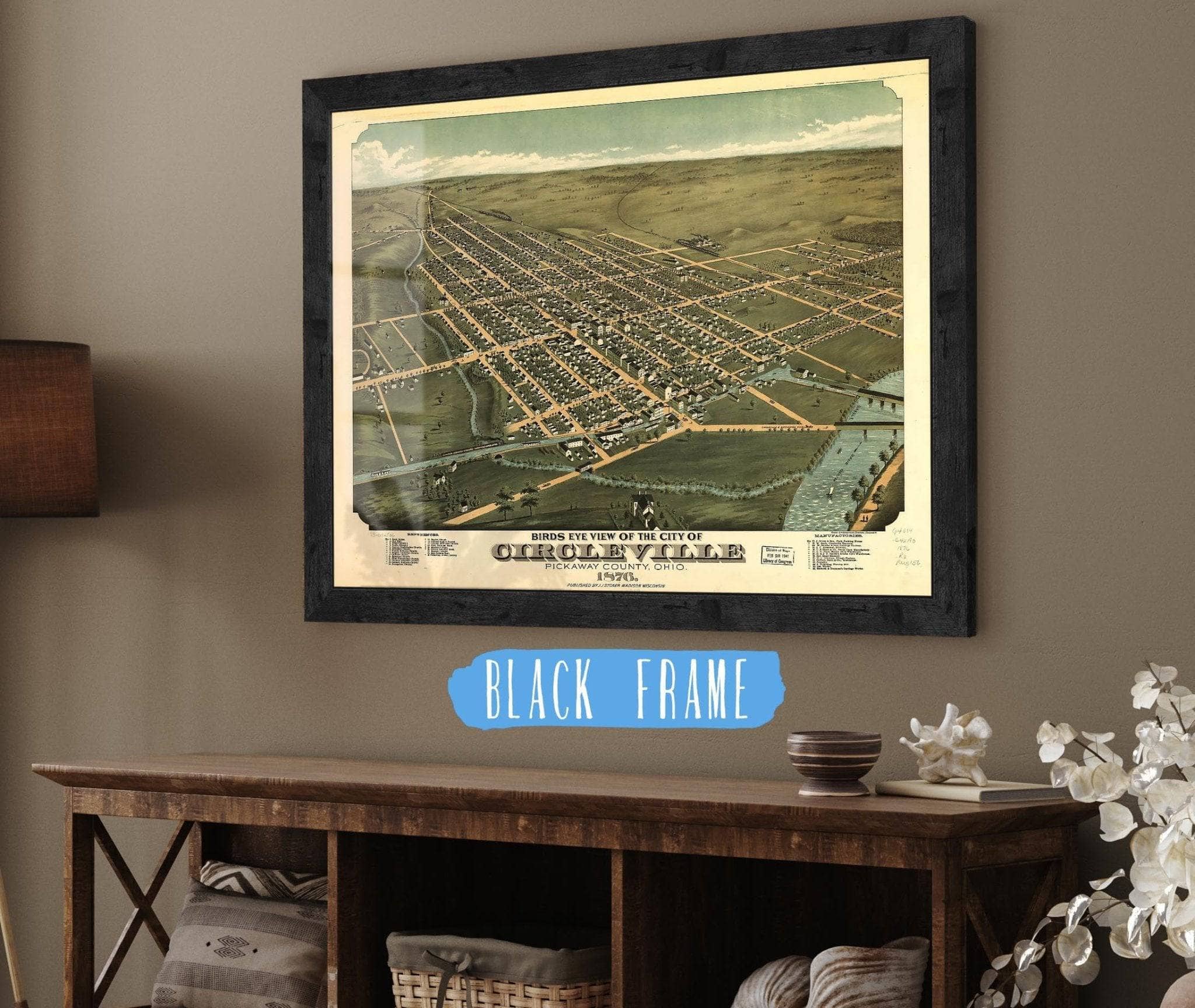 Birds Eye View Of The City Of Circleville Pickaway County Ohio 1876 State of Ohio