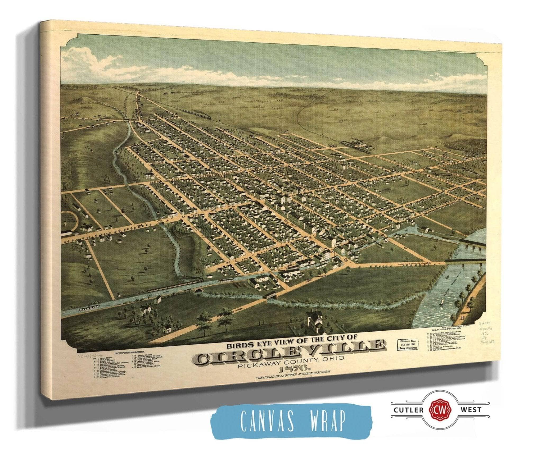 Birds Eye View Of The City Of Circleville Pickaway County Ohio 1876 State of Ohio