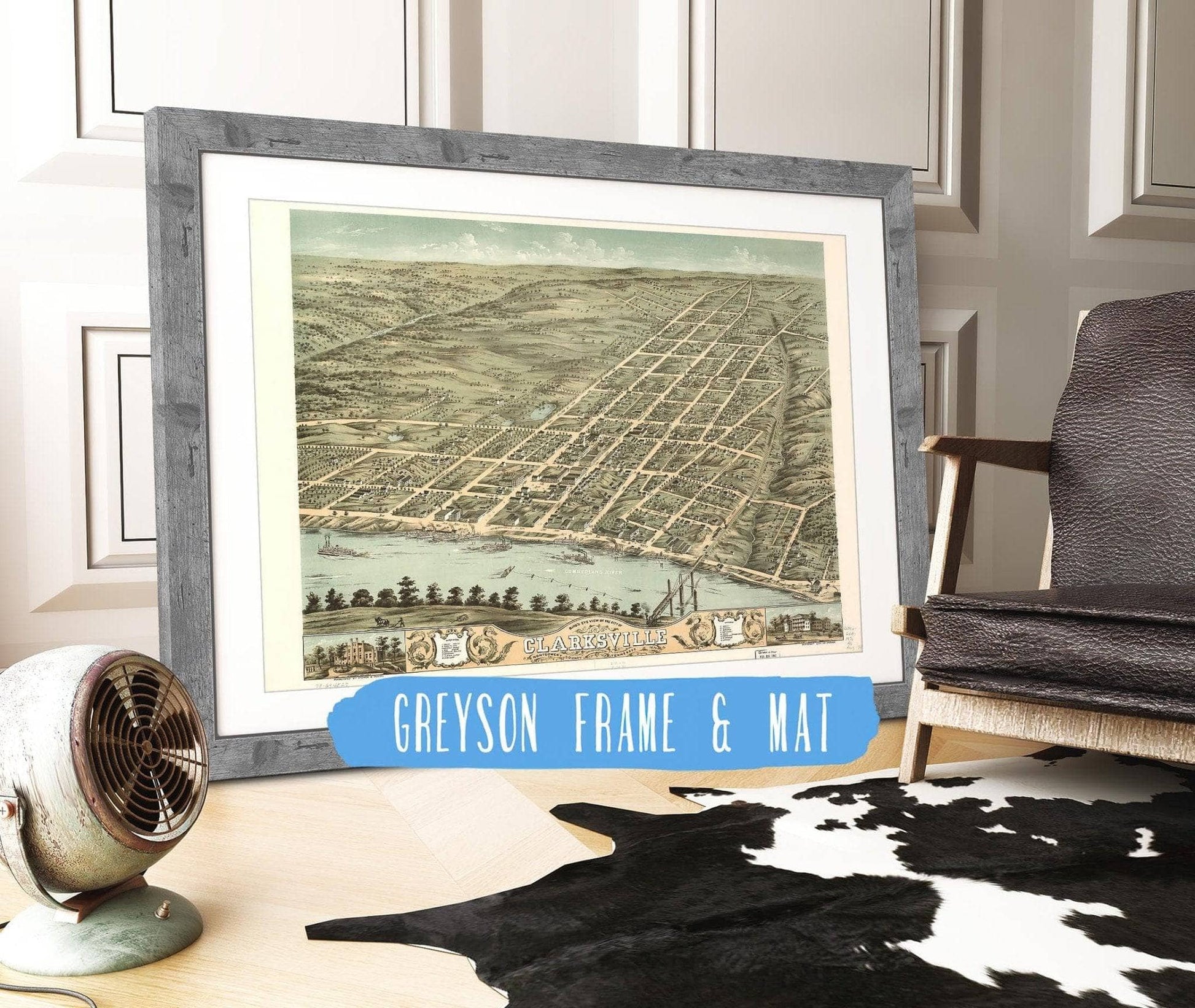 Birds Eye View Of The City Of Clarksville Montgomery County Tennessee 1870 State of Tennessee