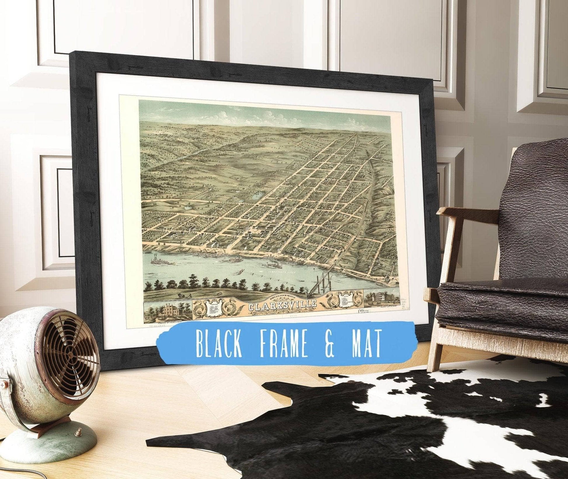 Birds Eye View Of The City Of Clarksville Montgomery County Tennessee 1870 State of Tennessee