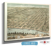 Birds Eye View Of The City Of Clarksville Montgomery County Tennessee 1870 State of Tennessee