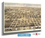 Birds Eye View Of The City Of Clinton Dewitt County Illinois 1869 State of Illinois
