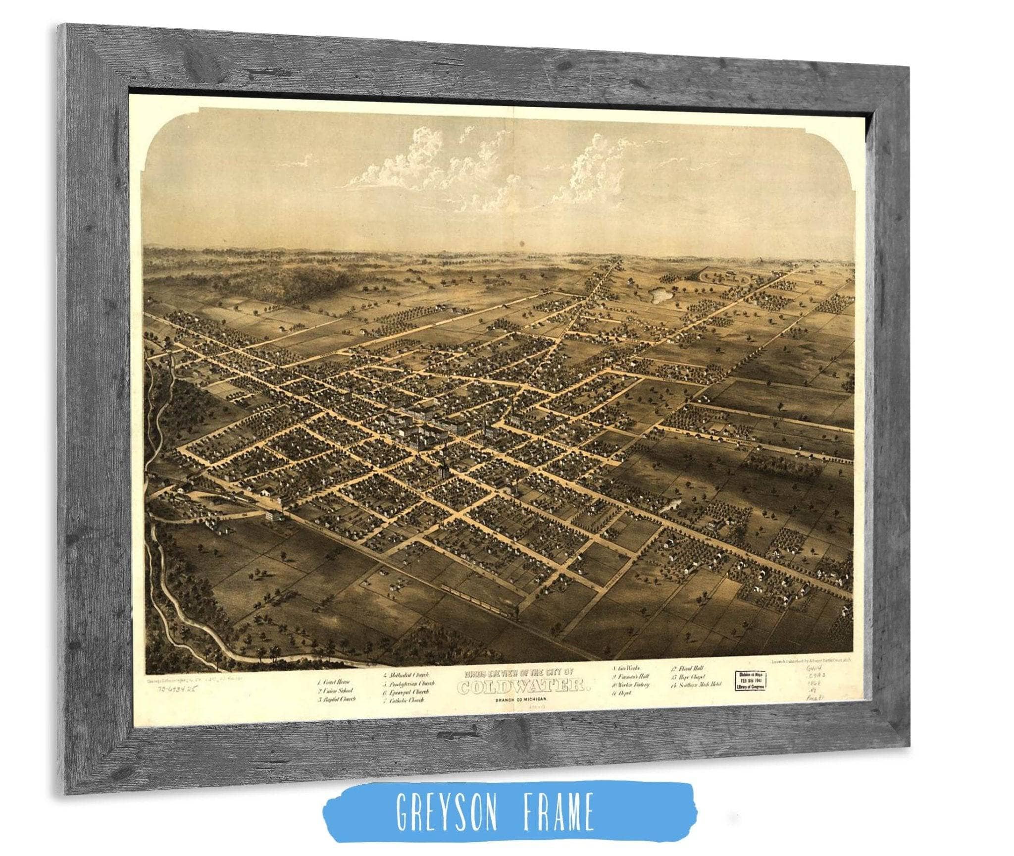 Birds Eye View Of The City Of Coldwater Branch Co Michigan State of Michigan