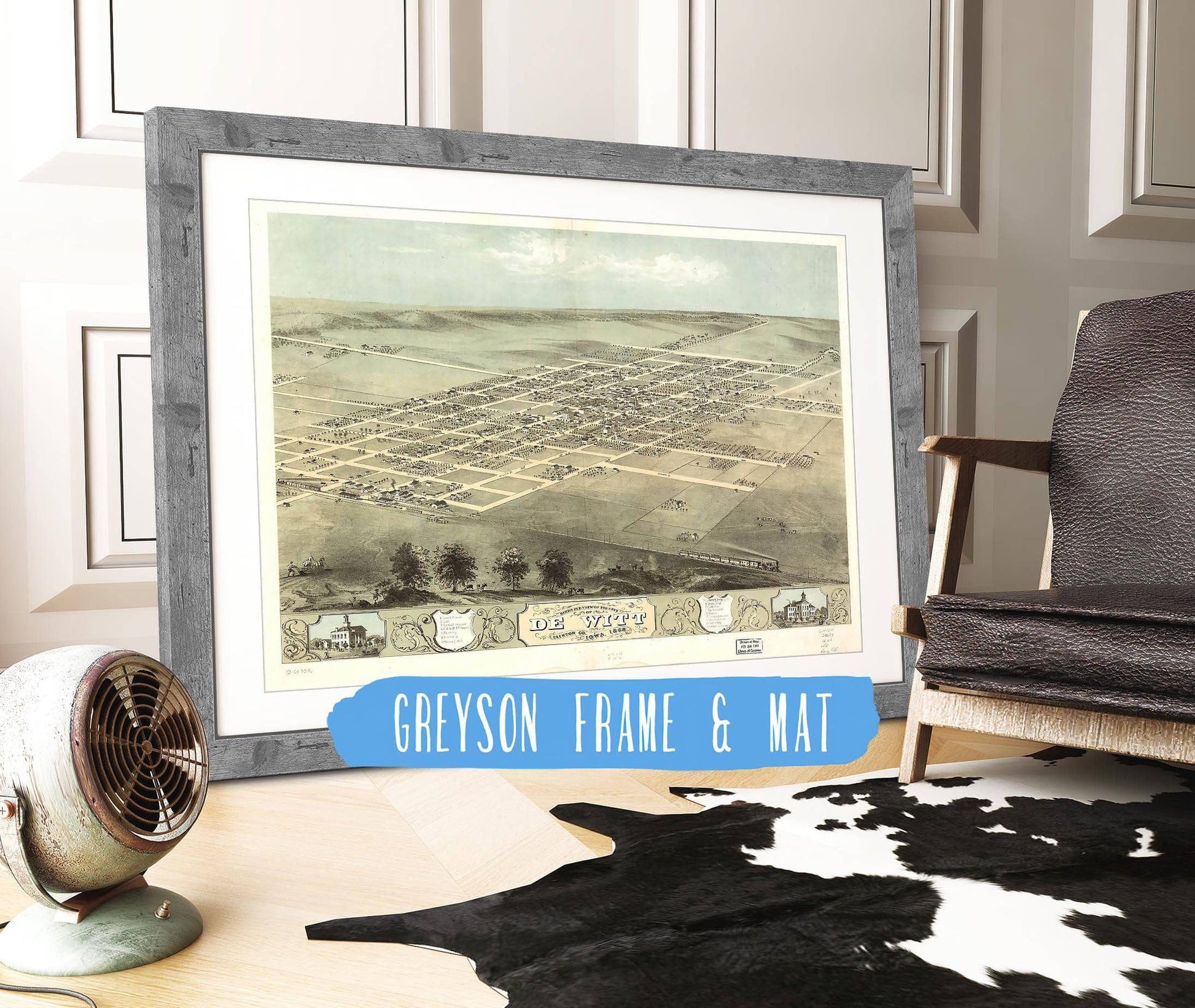 Birds Eye View Of The City Of De Witt Clinton Co Iowa 1868 State of Iowa