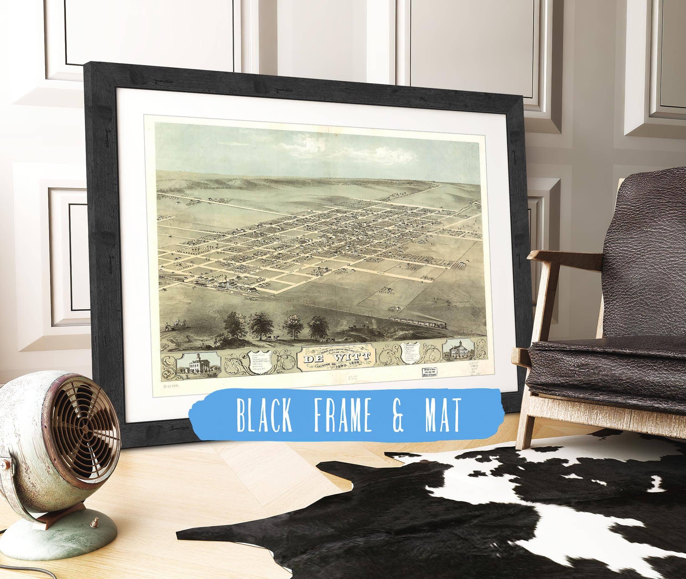 Birds Eye View Of The City Of De Witt Clinton Co Iowa 1868 State of Iowa