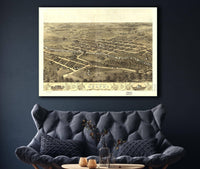 Birds Eye View Of The City Of Delphi Carroll Co Indiana 1868 State of Indiana