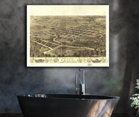 Birds Eye View Of The City Of Delphi Carroll Co Indiana 1868 State of Indiana