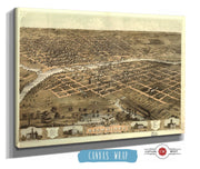 Birds Eye View Of The City Of Des Moines The Capital Of Iowa 1868 State of Iowa