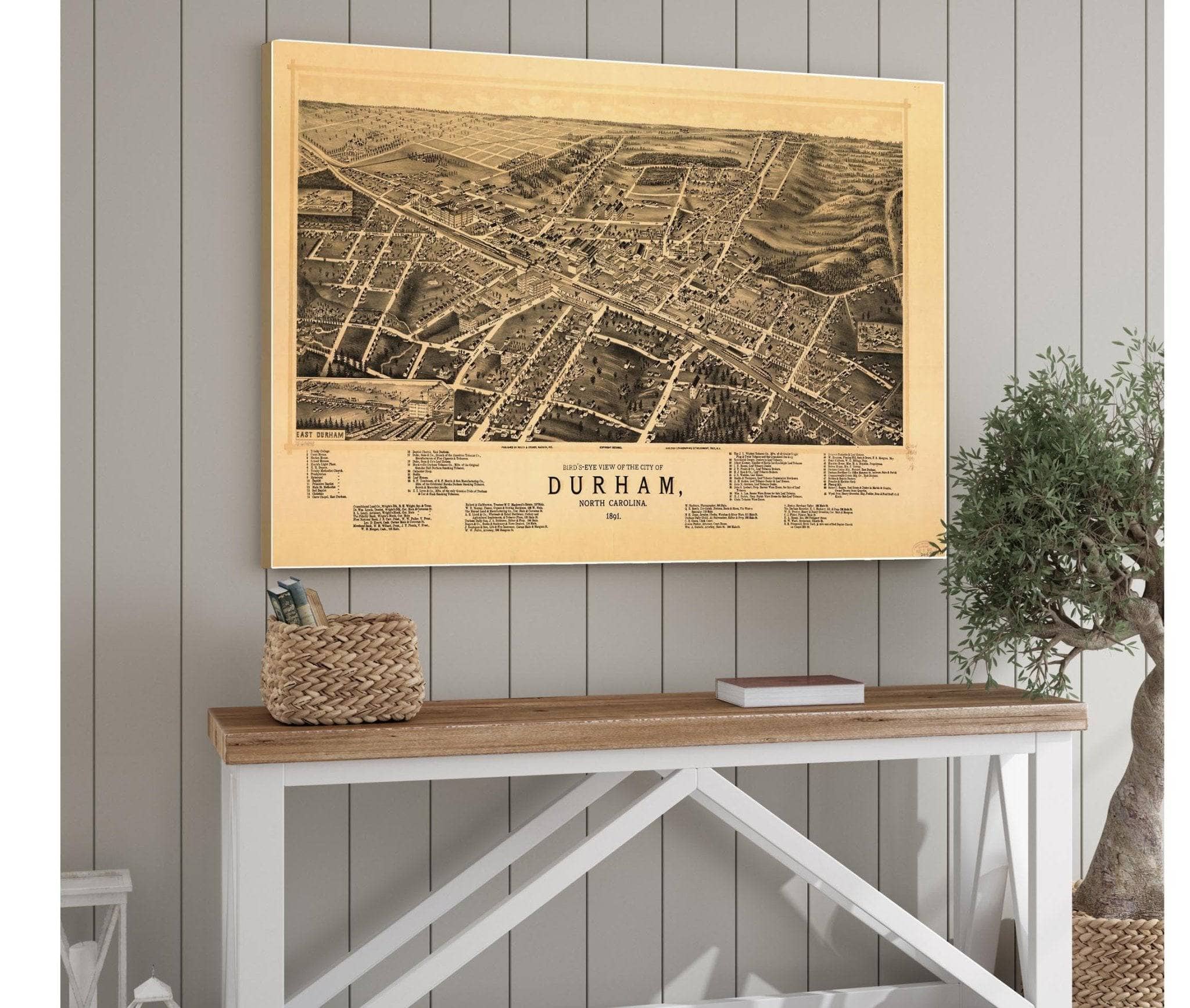 Birds Eye View Of The City Of Durham North Carolina 1891  State Of North Carolina