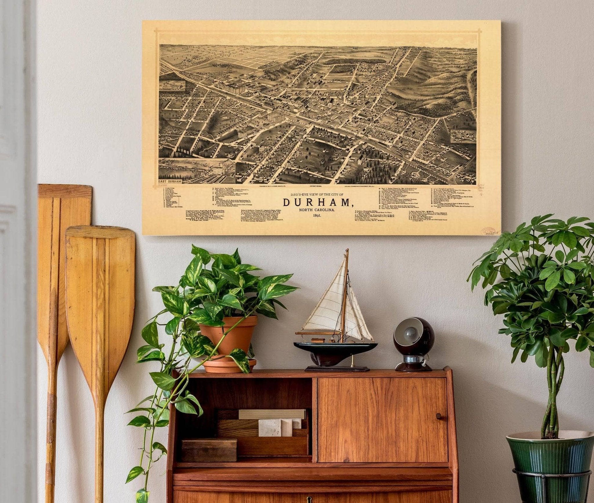 Birds Eye View Of The City Of Durham North Carolina 1891  State Of North Carolina