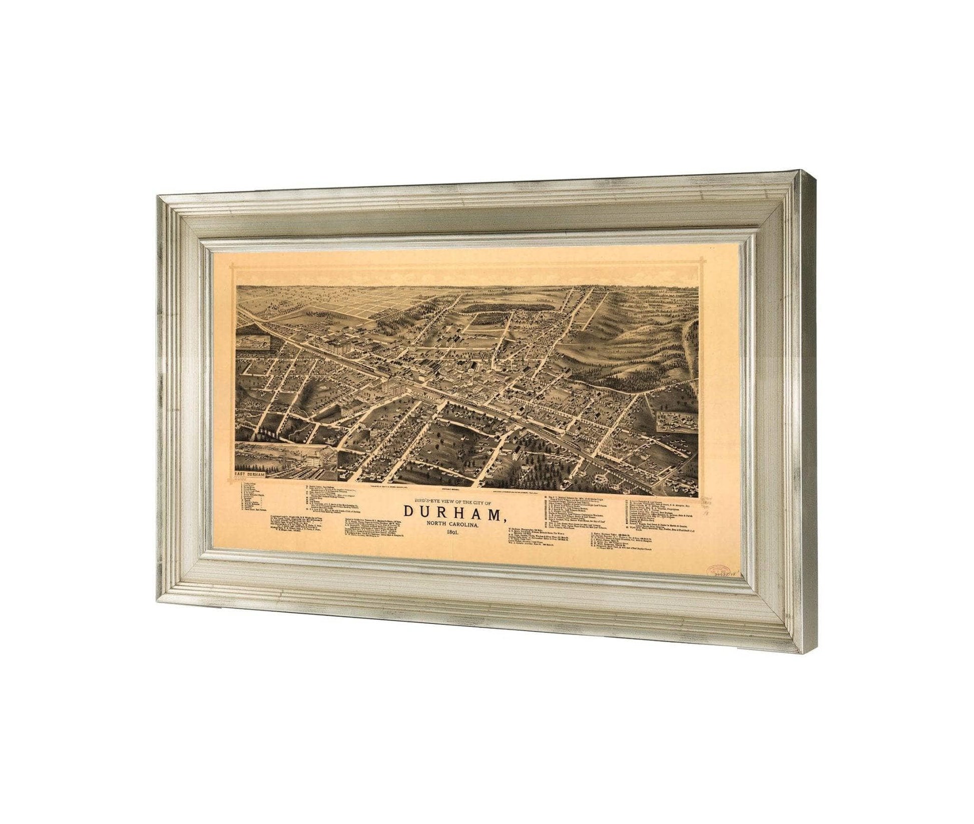 Birds Eye View Of The City Of Durham North Carolina 1891  State Of North Carolina