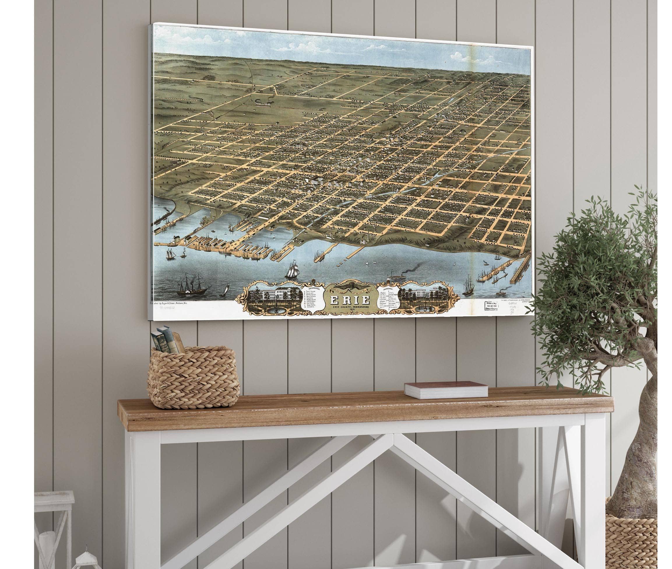 Birds Eye View Of The City Of Erie Erie County Pennsylvania 1870  State Of Pennsylvania