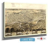 Birds Eye View Of The City Of Fort Wayne Indiana 1868 State of Indiana