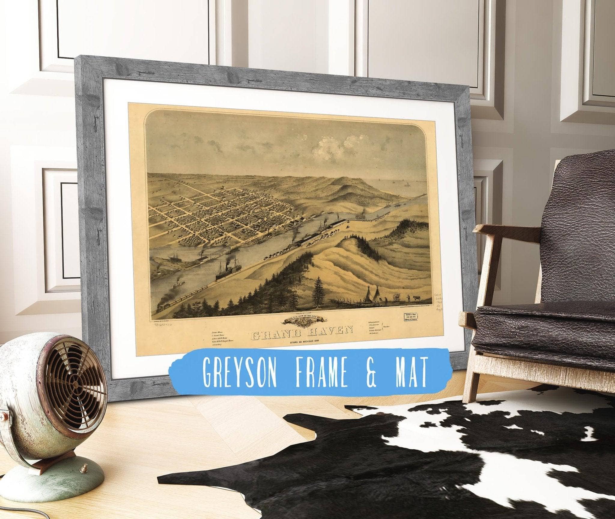 Birds Eye View Of The City Of Grand Haven Ottawa Co Michigan 1868 State of Michigan
